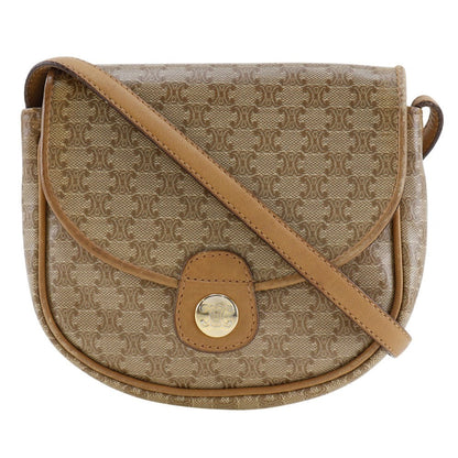 CELINE Shoulder Bag PVC, Leather beige Macadam Old Celine Pochette Women Used