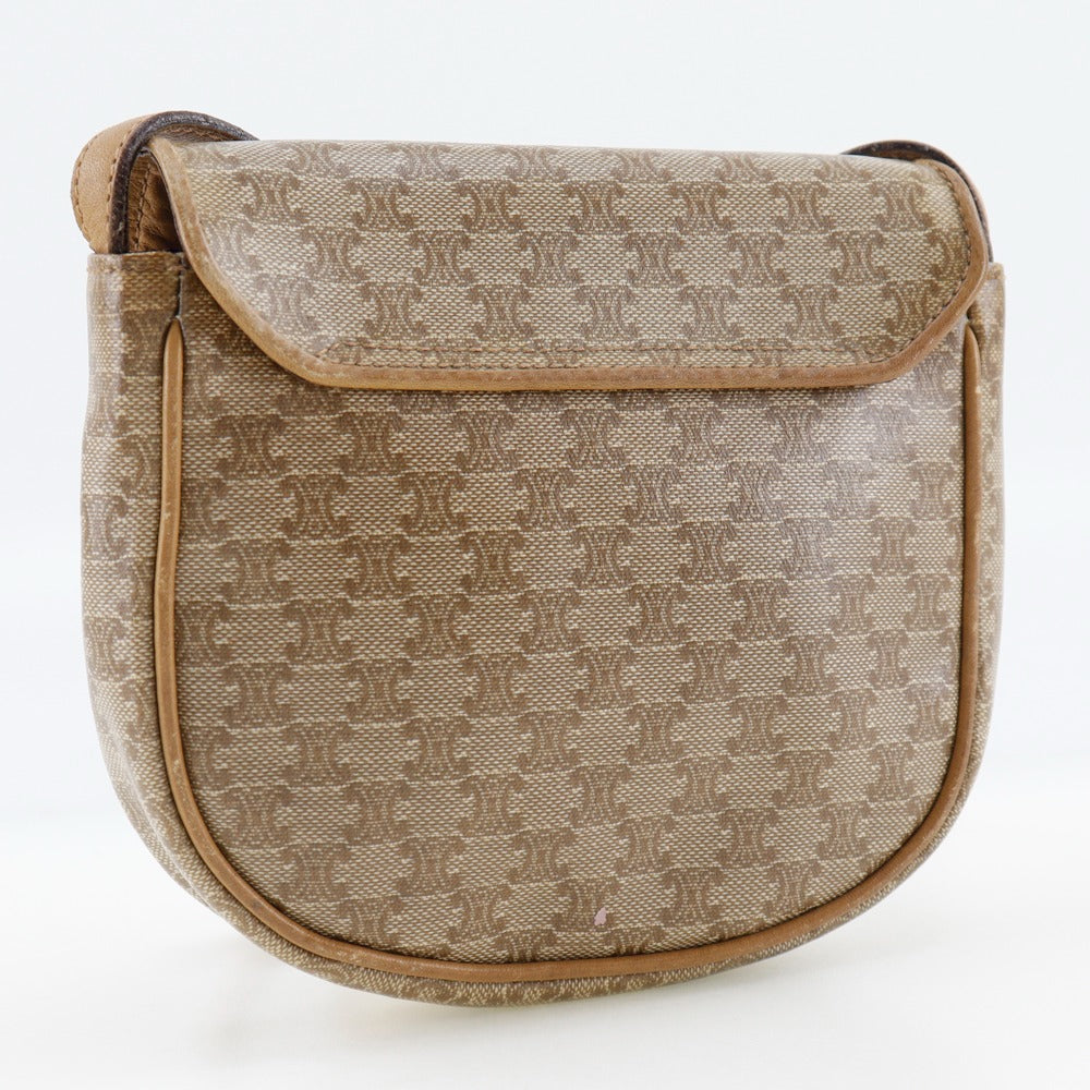 CELINE Shoulder Bag PVC, Leather beige Macadam Old Celine Pochette Women Used