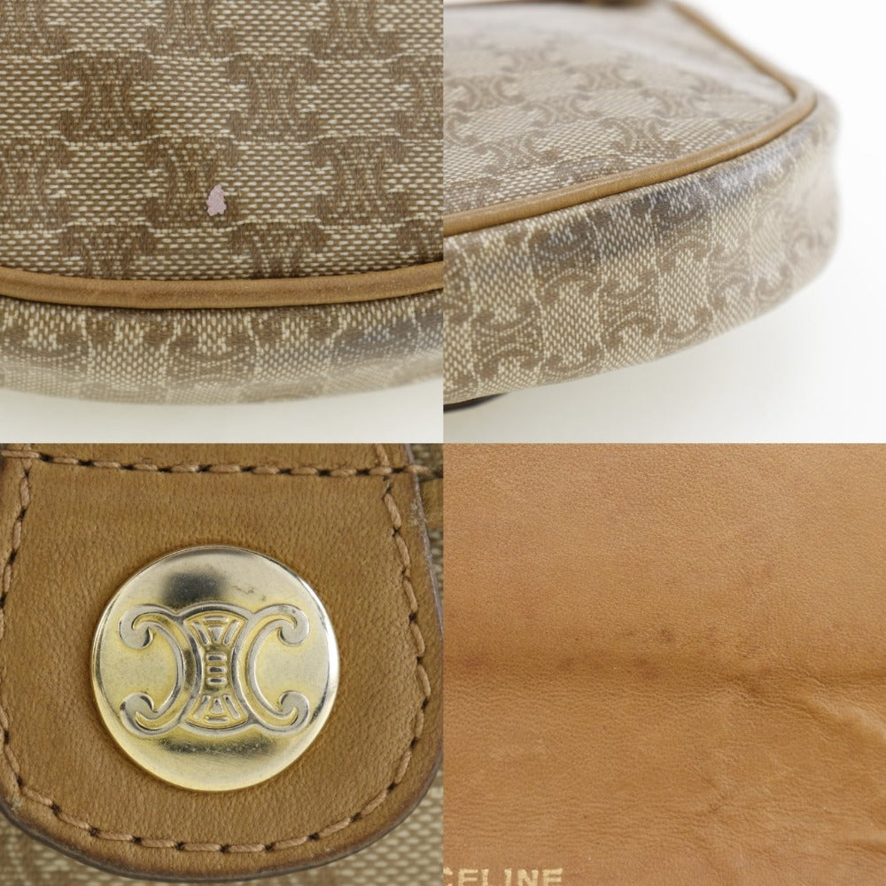 CELINE Shoulder Bag PVC, Leather beige Macadam Old Celine Pochette Women Used