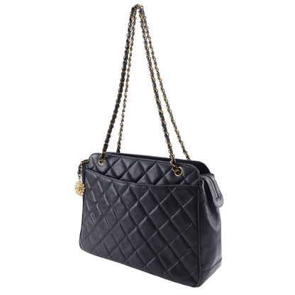 CHANEL Shoulder Bag Caviar skin black ChainShoulder Women Used