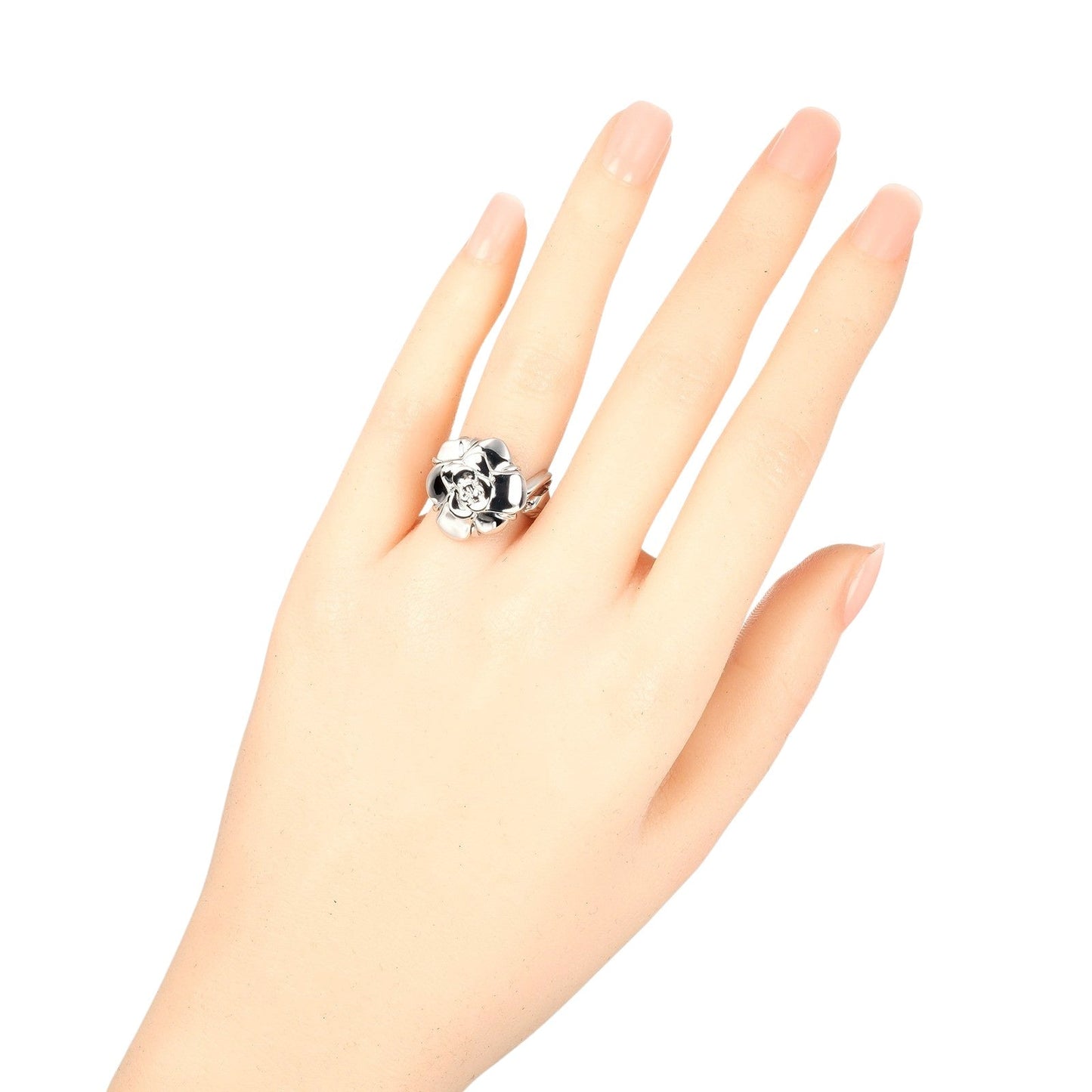 CHANEL Ring K18 white gold White gold Camelia Women Used