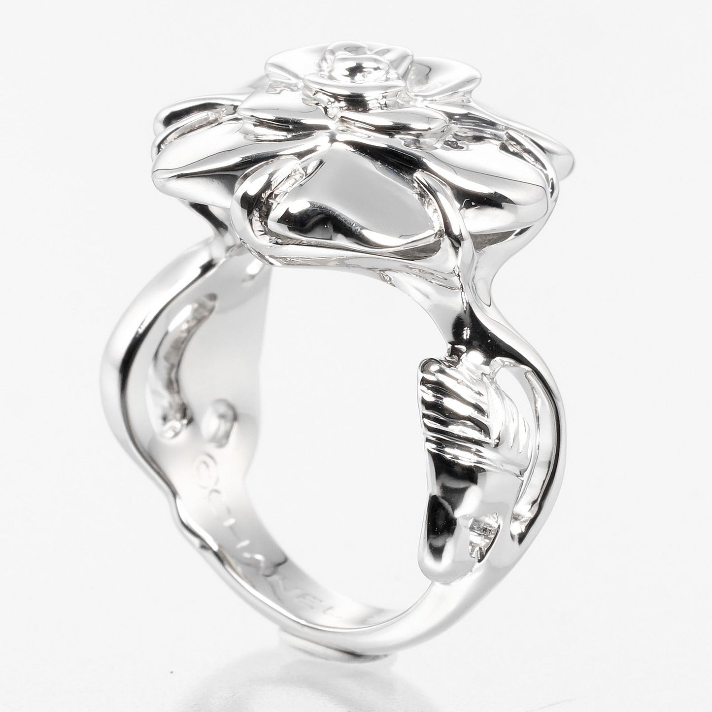 CHANEL Ring K18 white gold White gold Camelia Women Used