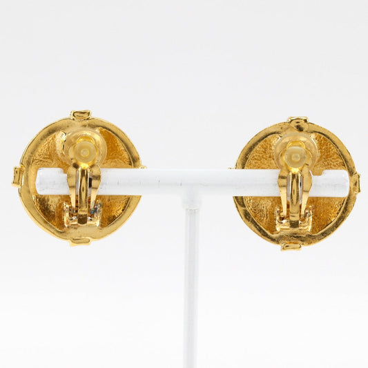 CHANEL Earring Plated Gold gold vintage COCO Mark Women Used