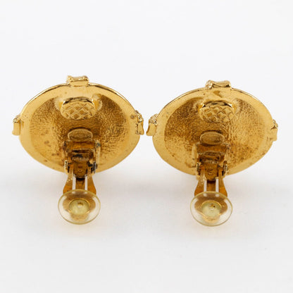 CHANEL Earring Plated Gold gold vintage COCO Mark Women Used