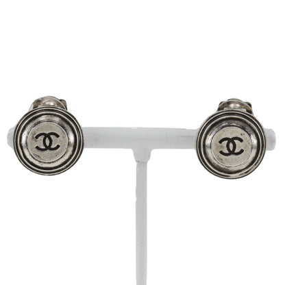 CHANEL Earring metallic Silver COCO Mark Women Used
