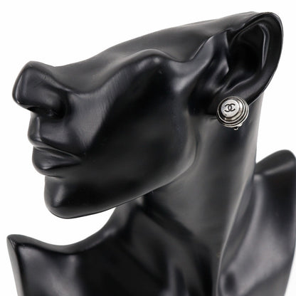 CHANEL Earring metallic Silver COCO Mark Women Used