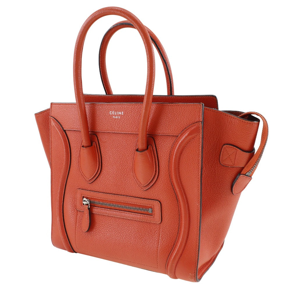 CELINE Handbag Calfskin Red Luggage micro Women Used