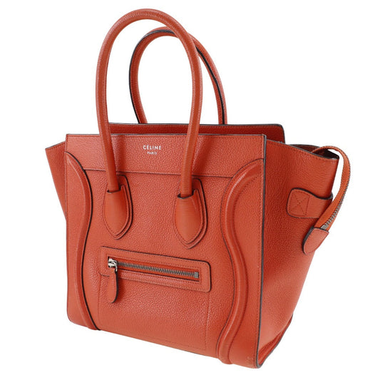 CELINE Handbag Calfskin Red Luggage micro Women Used