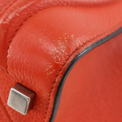 CELINE Handbag Calfskin Red Luggage micro Women Used