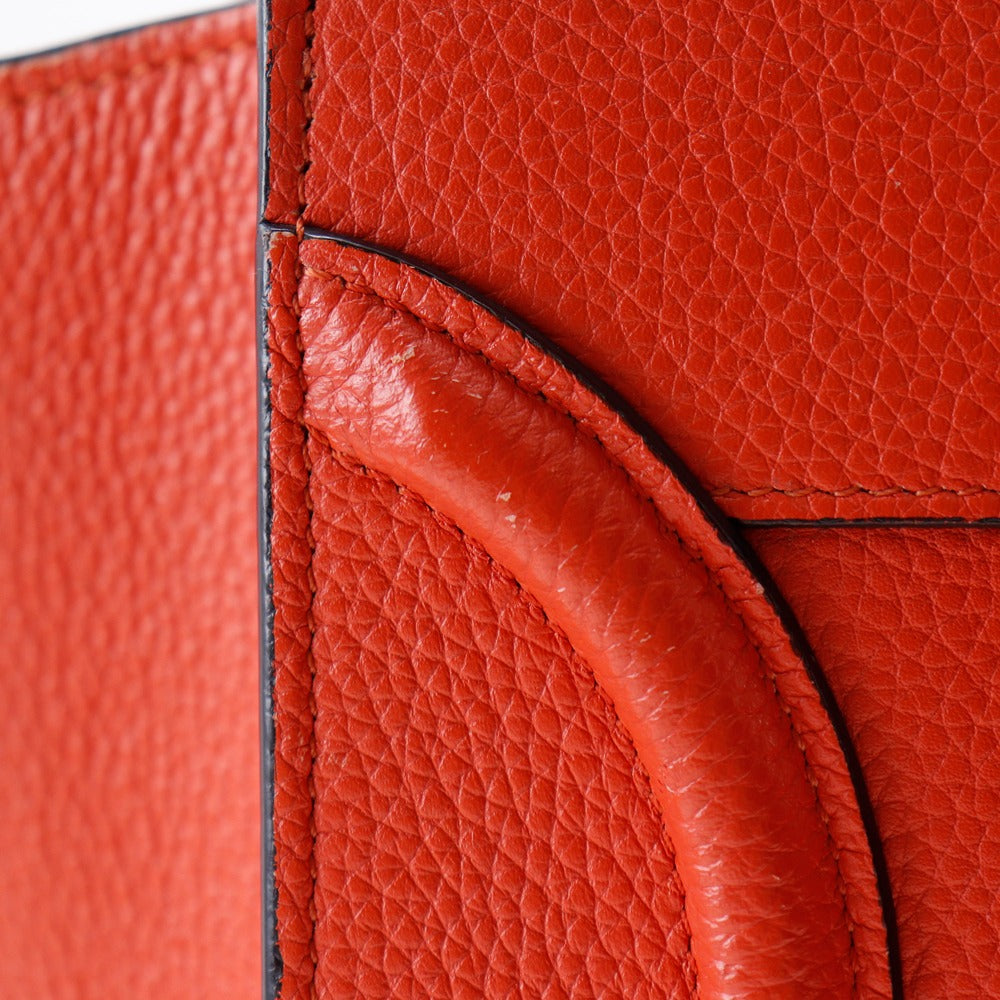 CELINE Handbag Calfskin Red Luggage micro Women Used