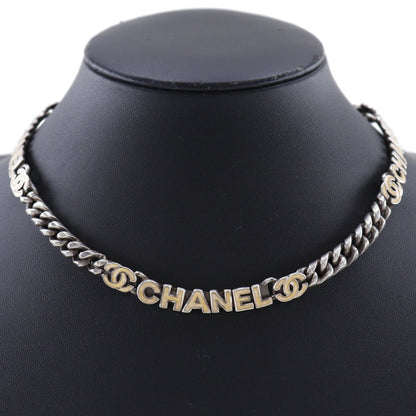 CHANEL Necklace metallic Silver logo COCO Mark Women Used
