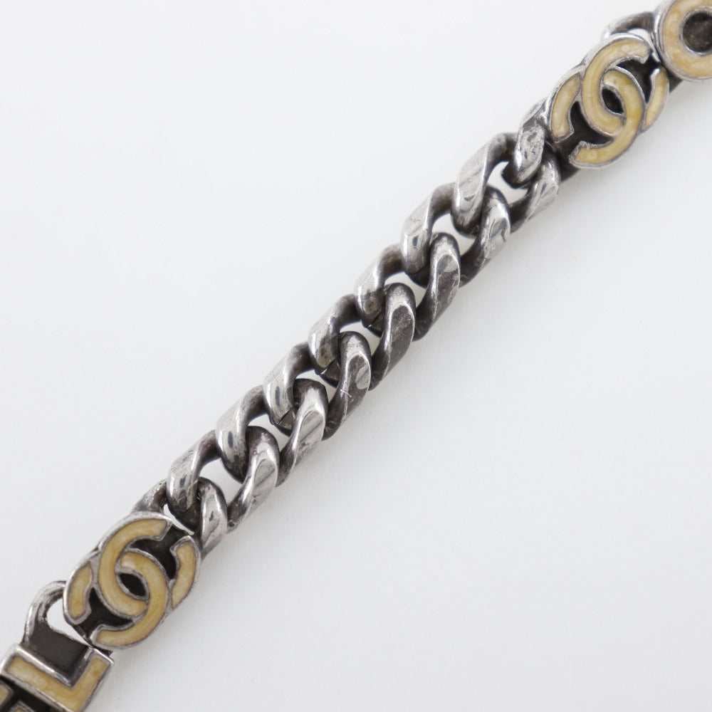 CHANEL Necklace metallic Silver logo COCO Mark Women Used