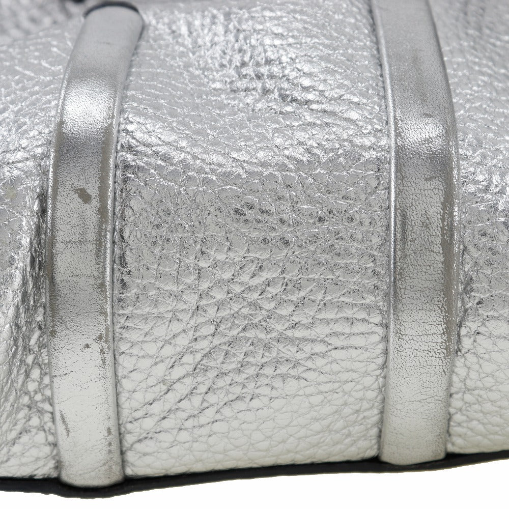 CELINE Handbag Calfskin Silver With logo Women Used