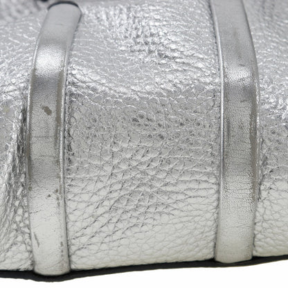 CELINE Handbag Calfskin Silver With logo Women Used