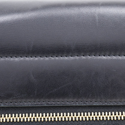 CELINE Handbag Felt, Calfskin Black / grey Trapeze Women Used