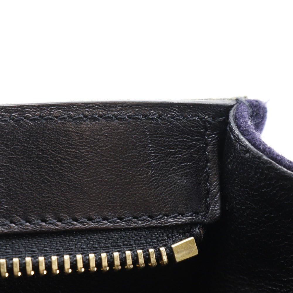 CELINE Handbag Felt, Calfskin Black / grey Trapeze Women Used