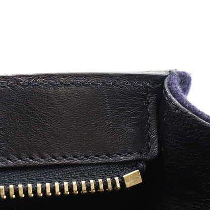 CELINE Handbag Felt, Calfskin Black / grey Trapeze Women Used