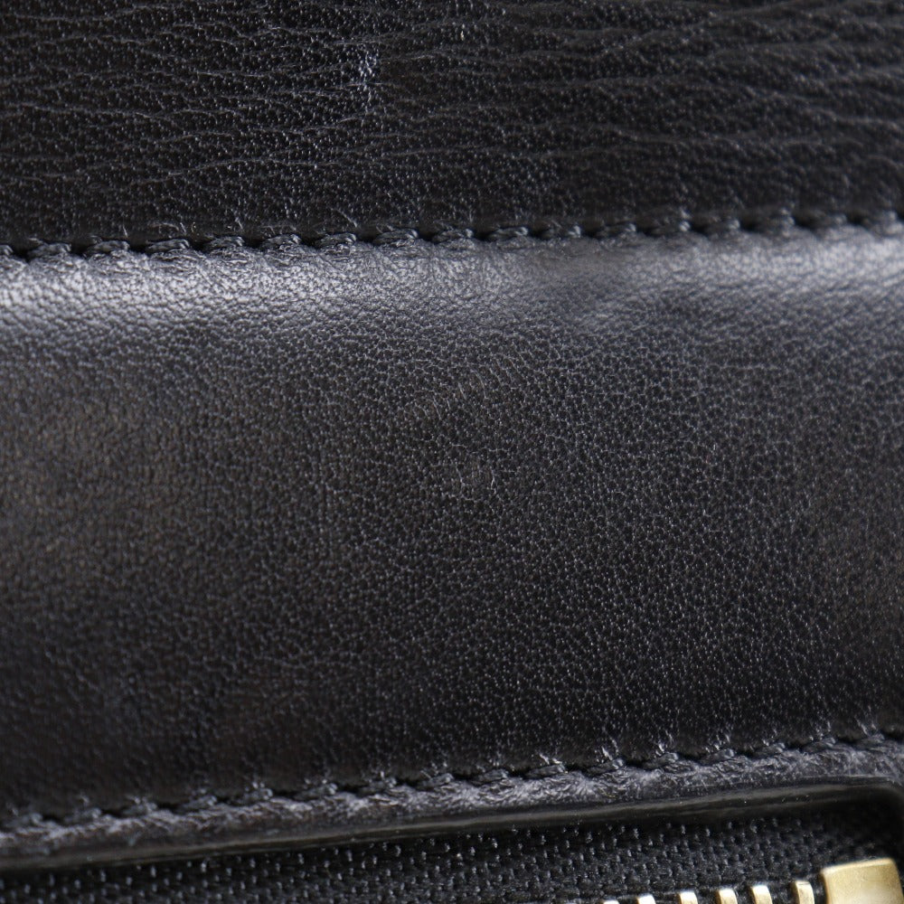 CELINE Handbag Felt, Calfskin Black / grey Trapeze Women Used