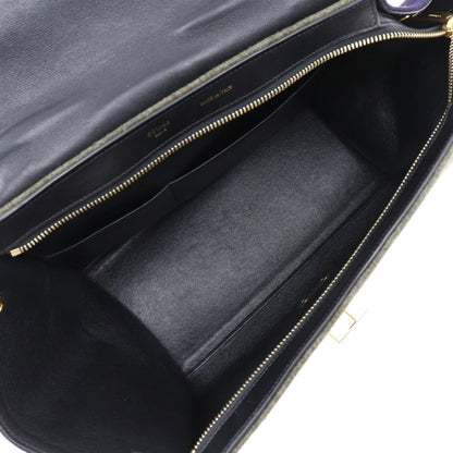 CELINE Handbag Felt, Calfskin Black / grey Trapeze Women Used