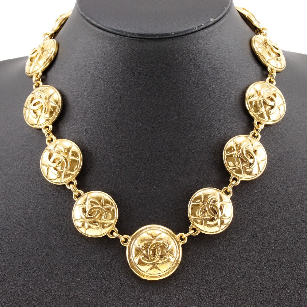 CHANEL Necklace Plated Gold gold vintage Matrasse COCO Mark Women Used