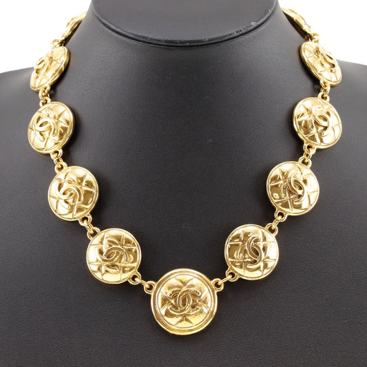 CHANEL Necklace Plated Gold gold vintage Matrasse COCO Mark Women Used
