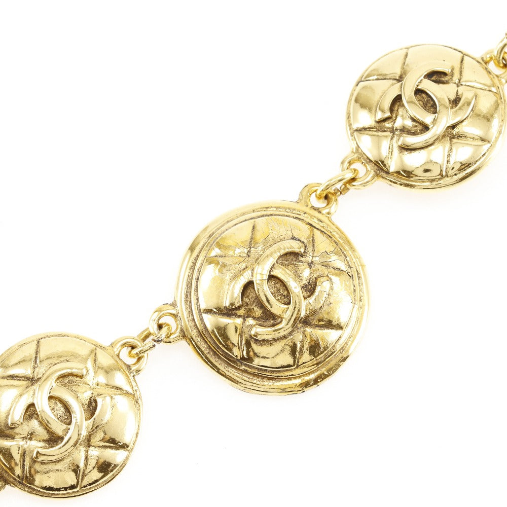 CHANEL Necklace Plated Gold gold vintage Matrasse COCO Mark Women Used