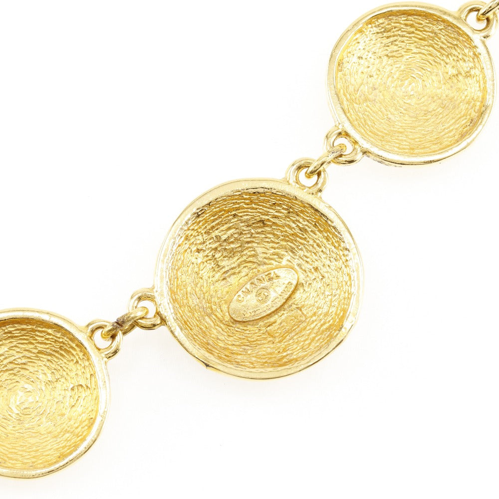 CHANEL Necklace Plated Gold gold vintage Matrasse COCO Mark Women Used