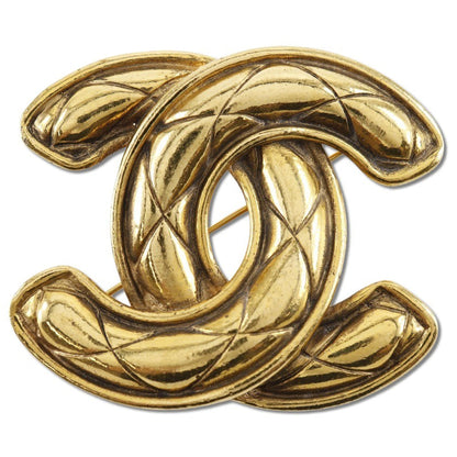 CHANEL Brooch Plated Gold gold vintage Matrasse COCO Mark Women Used