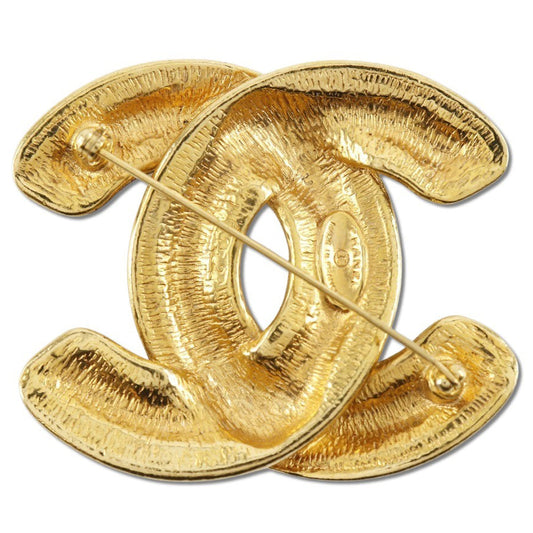 CHANEL Brooch Plated Gold gold vintage Matrasse COCO Mark Women Used