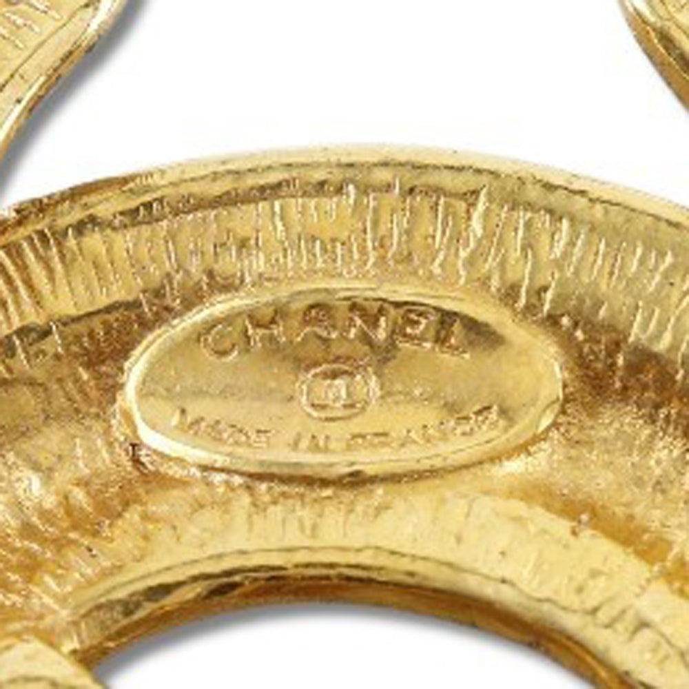 CHANEL Brooch Plated Gold gold vintage Matrasse COCO Mark Women Used