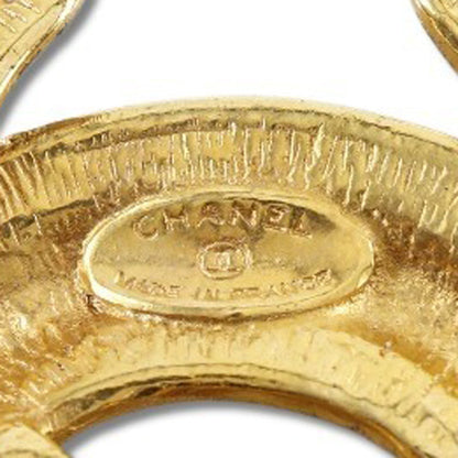 CHANEL Brooch Plated Gold gold vintage Matrasse COCO Mark Women Used
