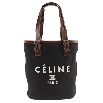 CELINE Tote Bag canvas black logo Women Used