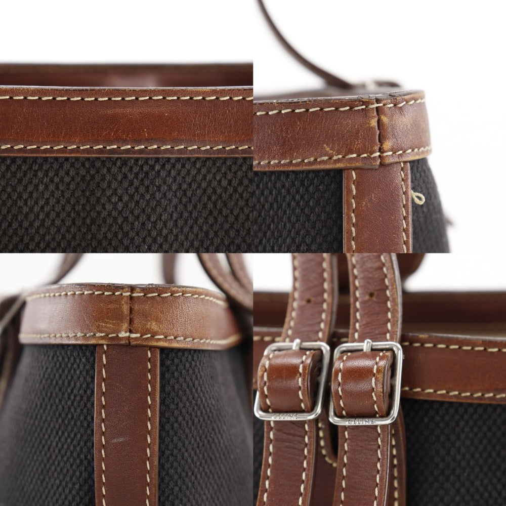 CELINE Tote Bag canvas black logo Women Used