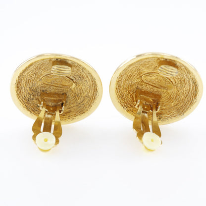 CHANEL Earring Plated Gold gold vintage Matrasse COCO Mark Women Used