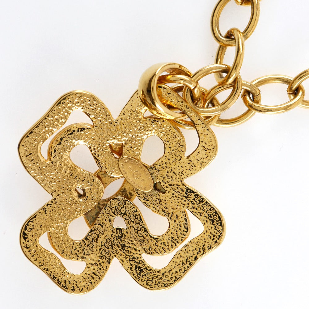 CHANEL Necklace Plated Gold gold vintage cross COCO Mark Women
