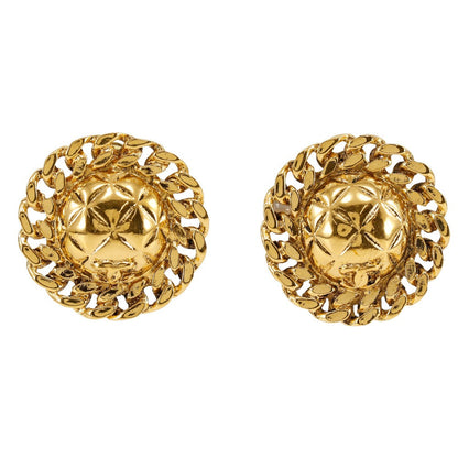 CHANEL Earring Plated Gold gold vintage Matrasse Chain COCO Mark Women Used