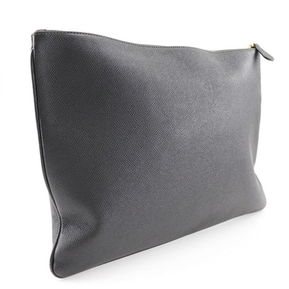 BALENCIAGA Clutch bag leather black logo unisex(Unisex)