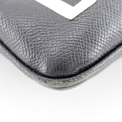 BALENCIAGA Clutch bag leather black logo unisex(Unisex)