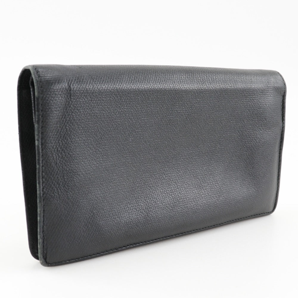 CHANEL Long Wallet Purse A20904 leather black COCO Button Women