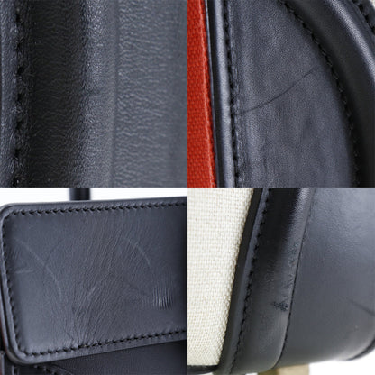 CELINE Handbag 167792 Calfskin, Canvas black Tricolor Micro shopper Luggage Women Used