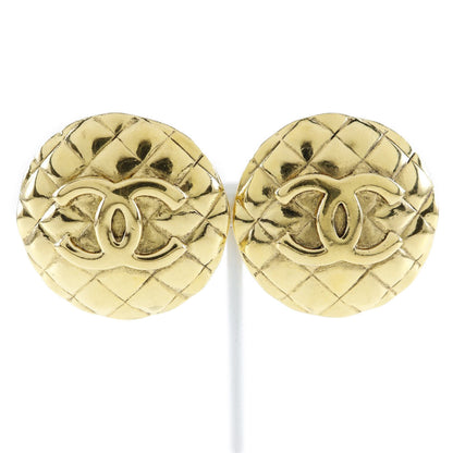 CHANEL Earring Plated Gold gold vintage Matrasse COCO Mark Women Used