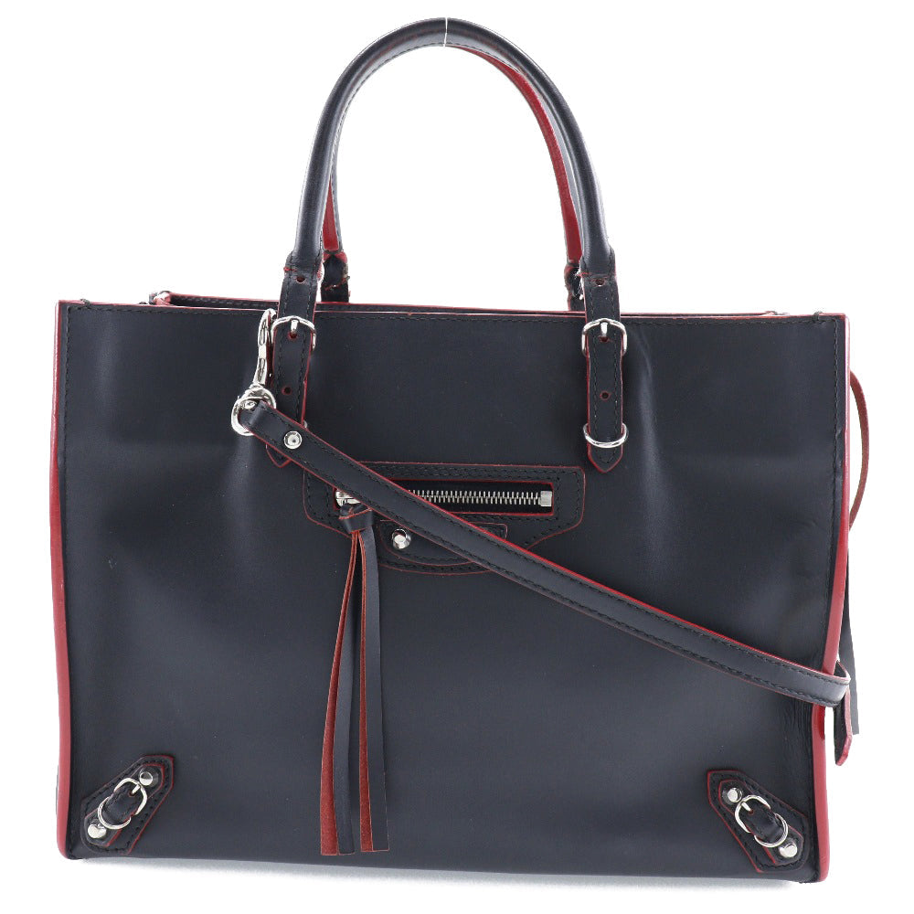 BALENCIAGA Handbag 370926 Calfskin Black, Red Paper A6 Women