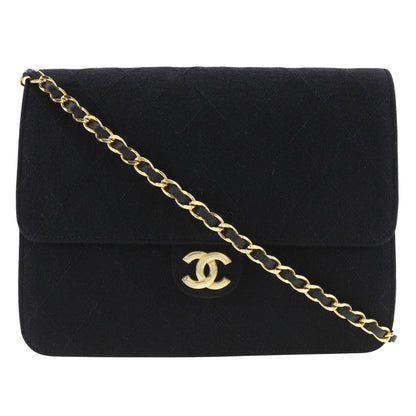CHANEL Shoulder Bag cotton black Matrasse ChainShoulder Women Used