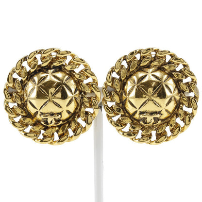 CHANEL Earring Plated Gold gold vintage Matrasse COCO Mark Women Used