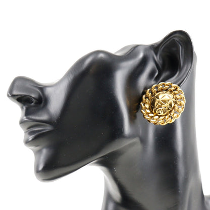 CHANEL Earring Plated Gold gold vintage Matrasse COCO Mark Women Used