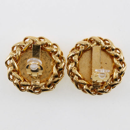 CHANEL Earring Plated Gold gold vintage logo COCO Mark Women Used
