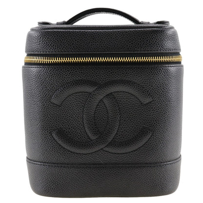 CHANEL Pouch A01998 Caviar skin black Handbag Vanity