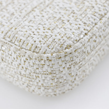 CHANEL Shoulder Bag A84415 tweed White 2-way clutch Deauville ChainShoulder