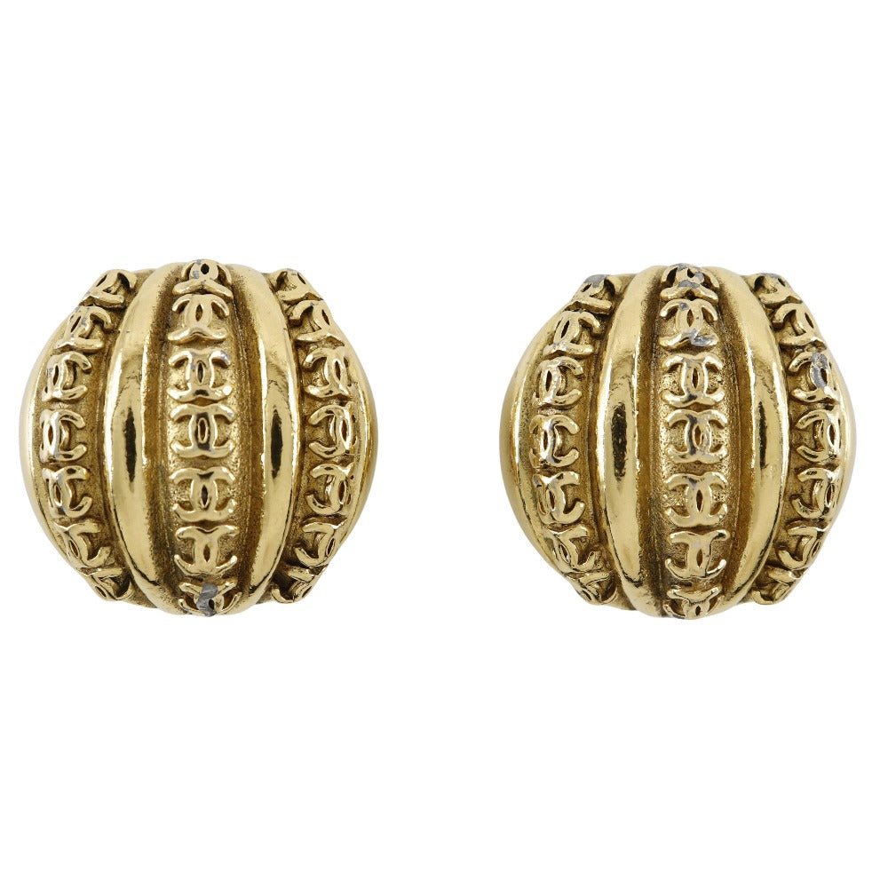Chanel Coco Mark Gold Plated Earrings