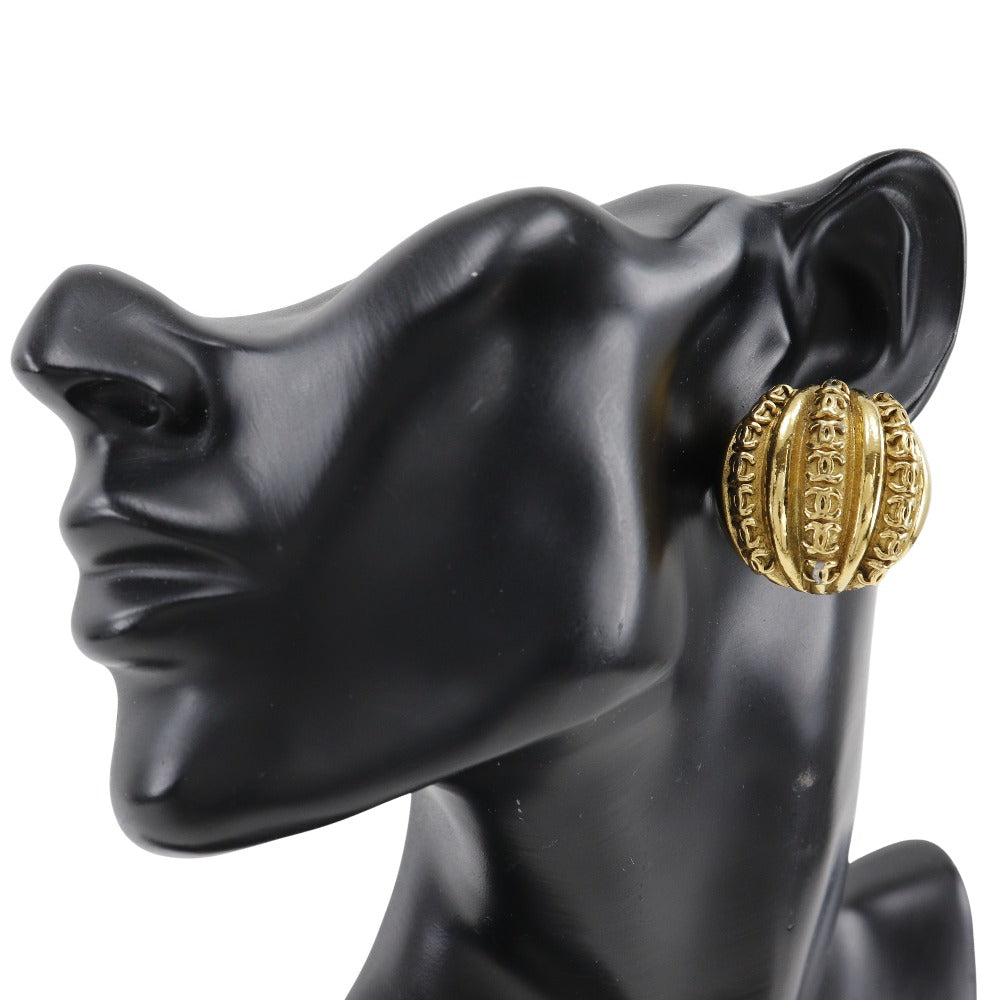 CHANEL Earring Plated Gold gold vintage COCO Mark